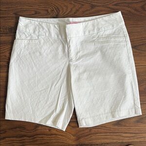 Lilly Pulitzer White Textured Bermudas